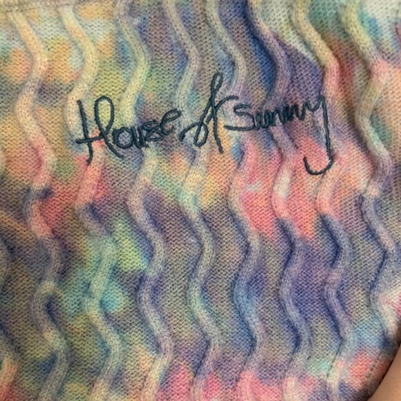 House of Sunny Reflections Rainbow-Pattern Knit Pants Size 6 - Picture 3 of 4